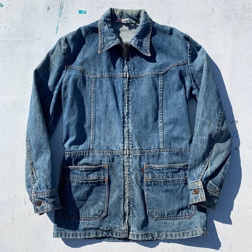 70's Levi's リーバイス ジップアップデニムジャケット 70631-0416 オレンジタブ スモールe TALON バットウィング ヒッピー  インディゴ 36位 USA製 希少 ヴィンテージ | agito vintage powered by BASE