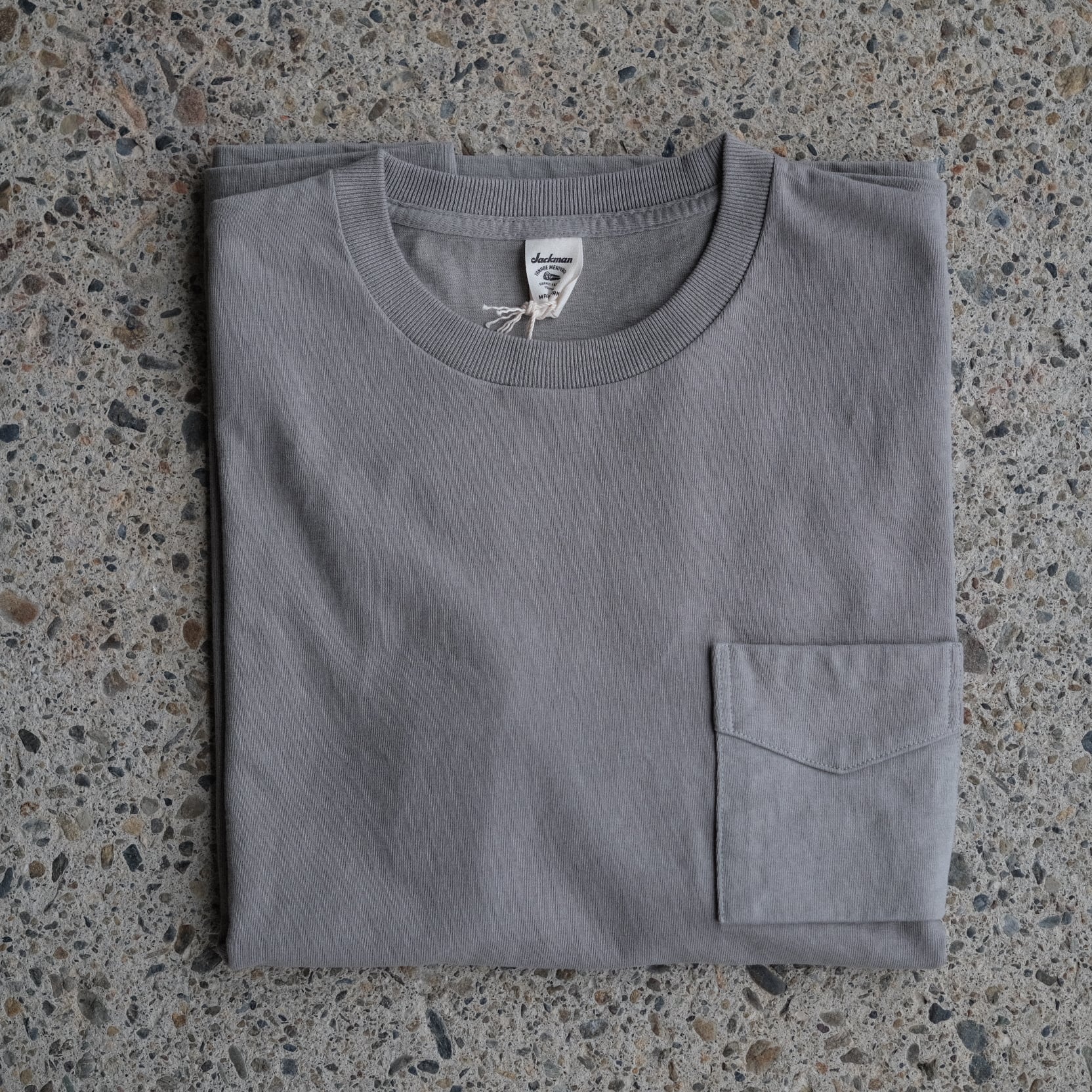 【Jackman】Dotsume Pocket T-shirt Lizard Gray