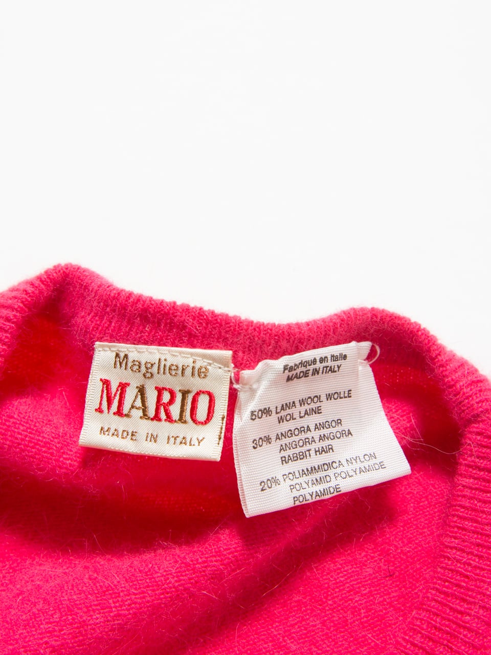 【Made in Italy】wool/angora/nylon crew neck pullover knit（イタリア製 ウールアンゴラナイロン クルーネックニットプルオーバー）1d
