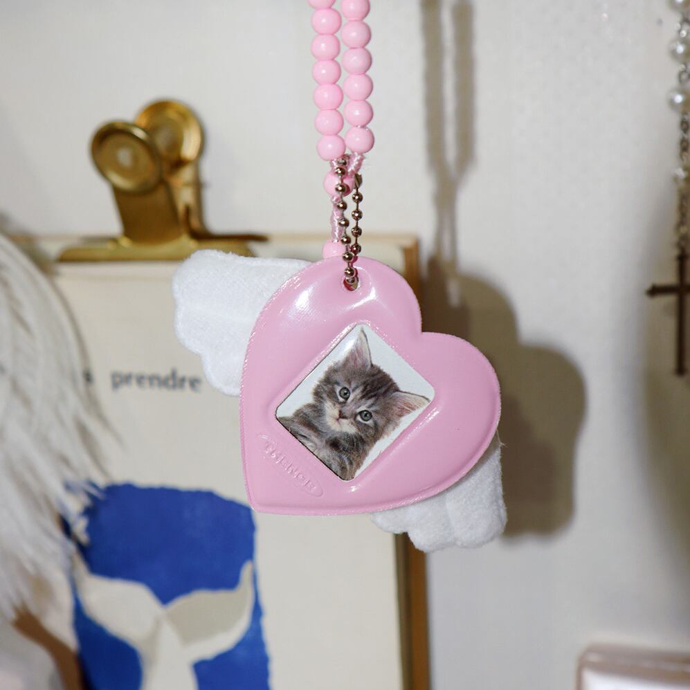 THENCE] フォトフレーム キーホルダー (Pink Heart) | moim - 韓国雑貨