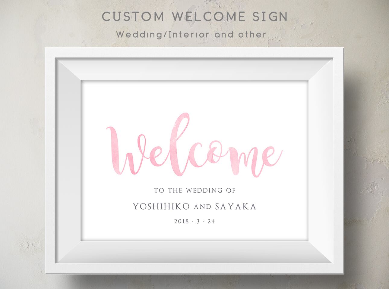 ウェルカムボード【シンプル桜ピンク】