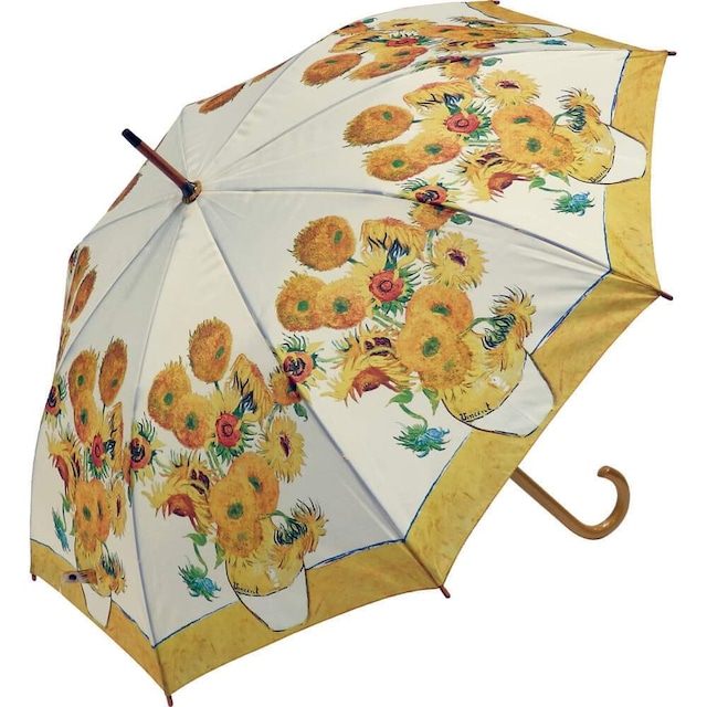 umbrella　ゴッホ　ひまわり　　 名画木製ジャンプ傘 　浜松雑貨屋Copernicus