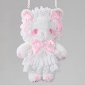♡【全2色】きゅるきゅるおめめ 猫さんショルダーバッグ light blue ♡