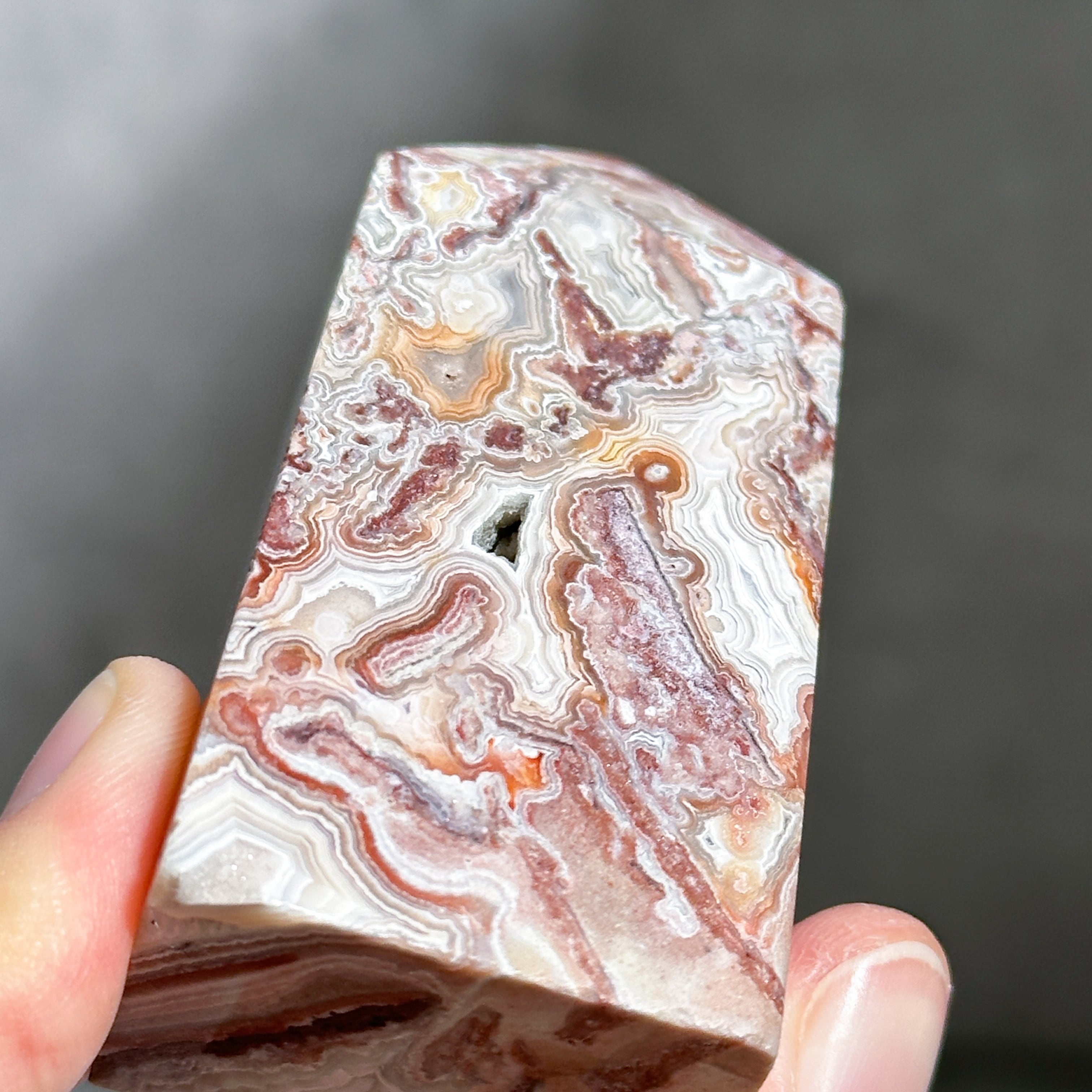 【天然石】タワー メキシコクレイジーアゲート⑩ メキシカンクレイジーレースアゲート タワー21◇ Mexican Crazy Lace