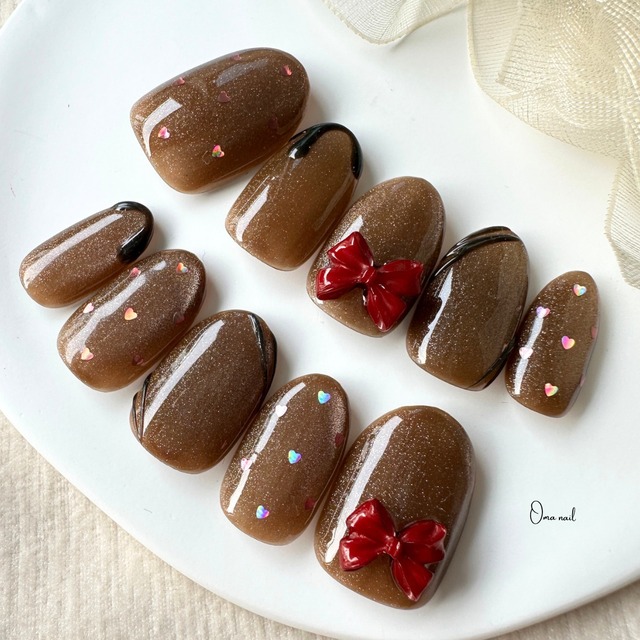 大人のビターチョコネイル