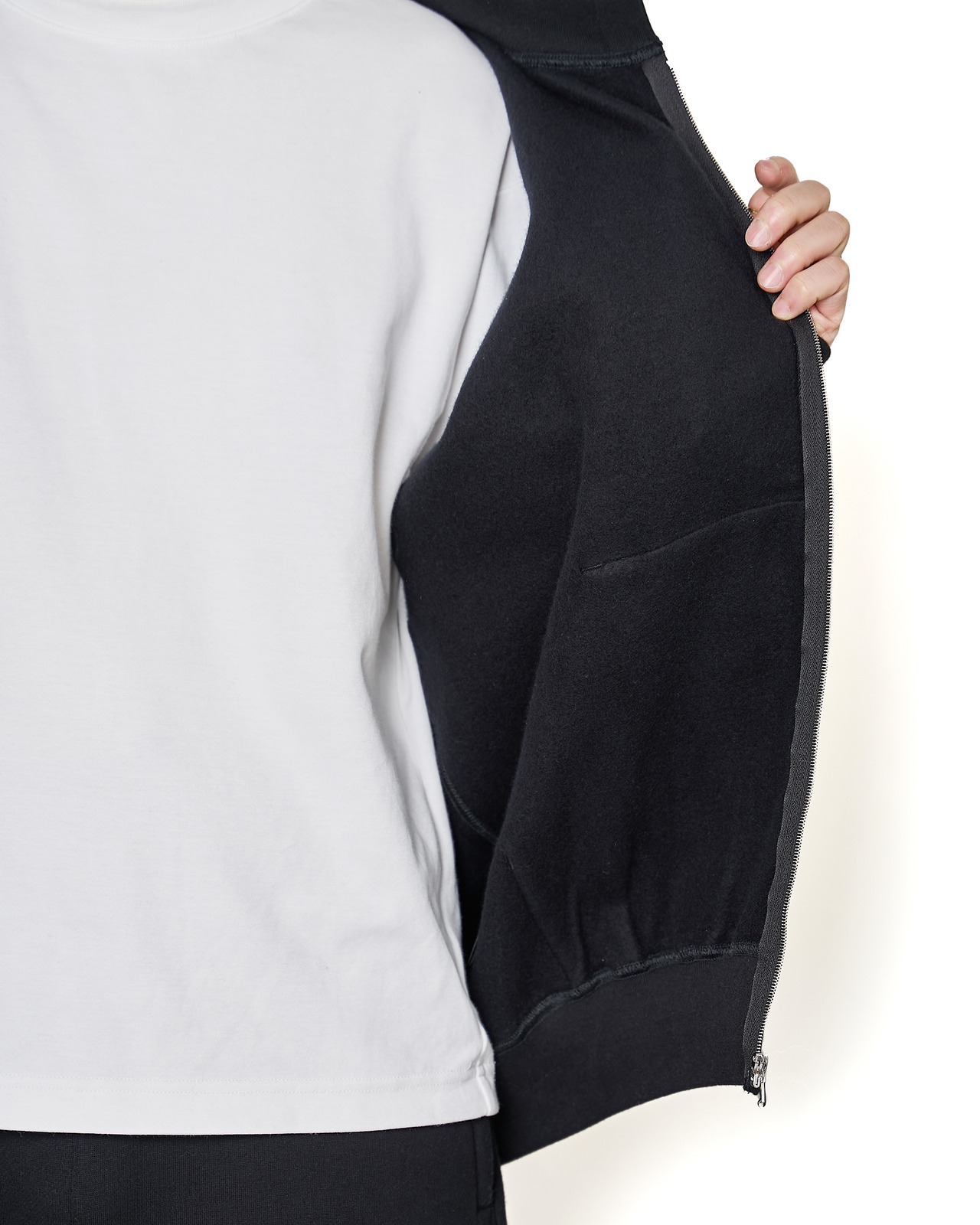 ssstein "YAK/COTTON SWEAT ZIP HOODY〔BLACK〕"