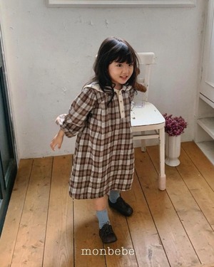 【先行〆10/26 23:59 5%OFF】2722 plaid dress / MONBEBE