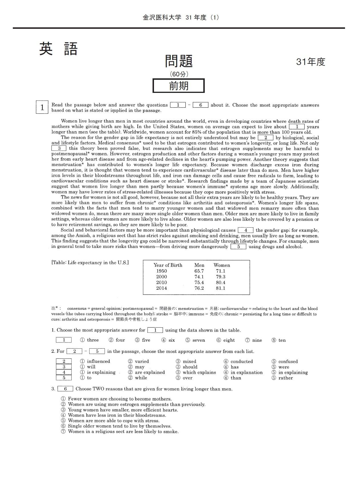 私立医学部過去問　　バラ売り可 2024年度 私立医学部入試問題と解答 2.東北医科薬科大学 | 青本公式