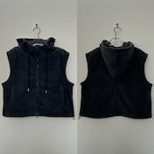 Wzipフリースフーディーvest/チャコール
