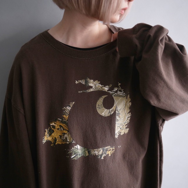 "carhartt" logo printed 2XL super big l/s tee