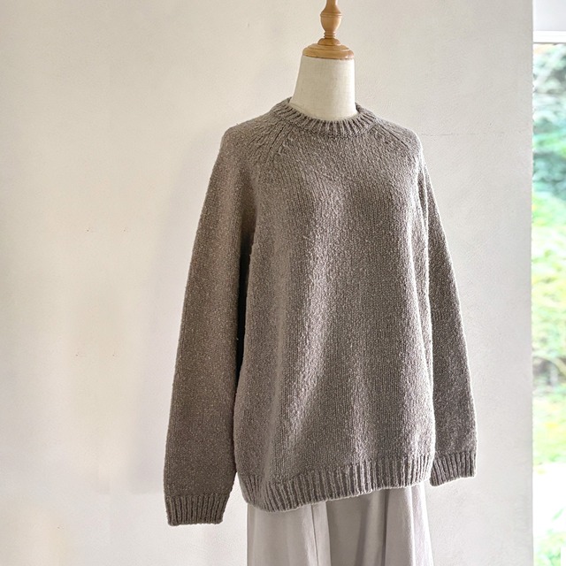 [men's] renew-wool raglan pullover 　リニューウールラグランプルオーバー　ニット　evam eva