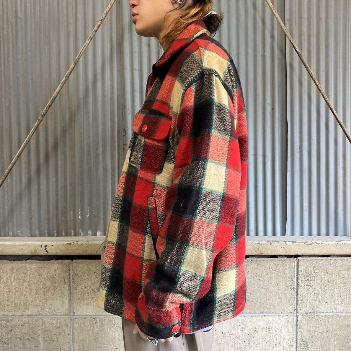 029091○ Woolrich チェック ジャケット L ウール ウールリッチ - その他