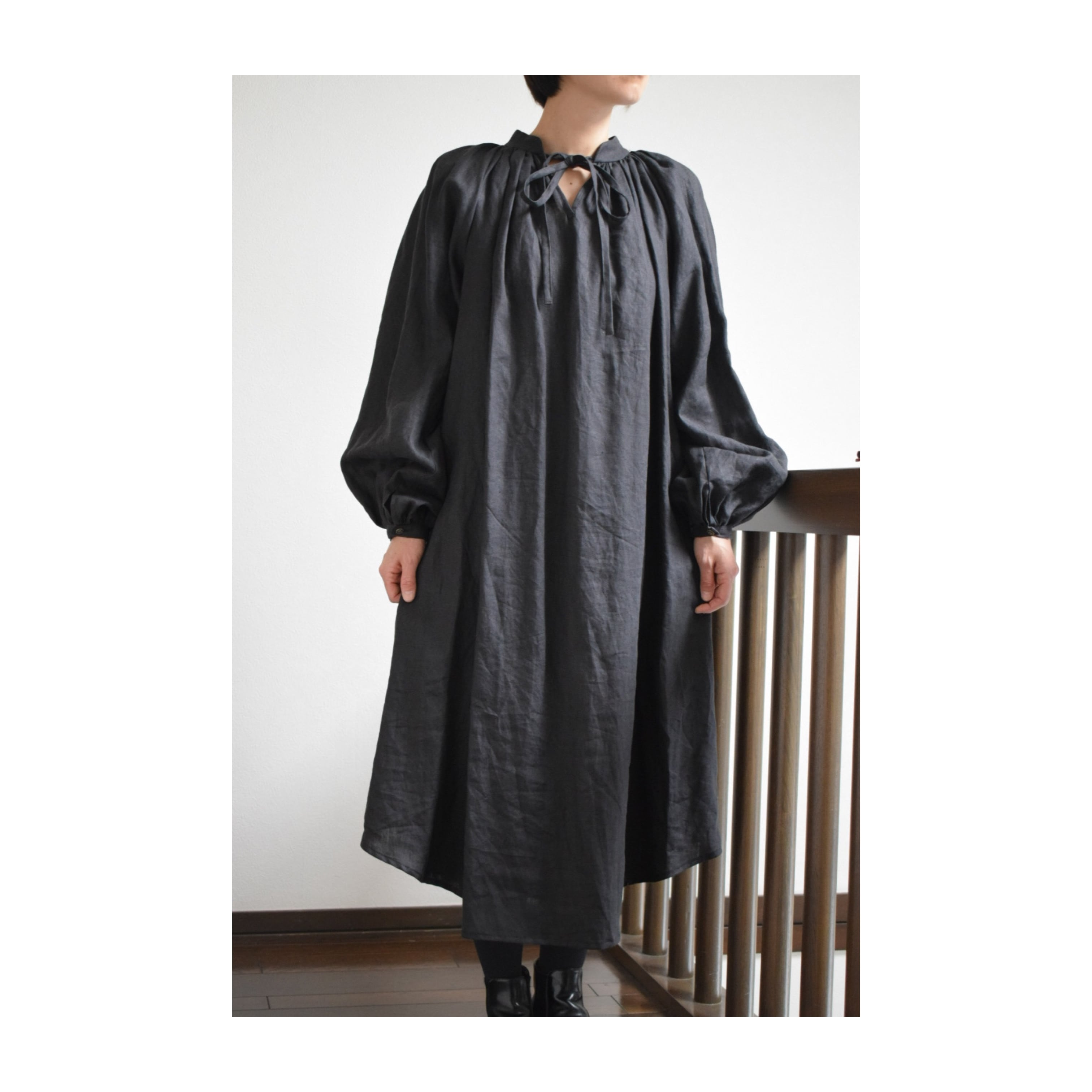 高級ブランド ブラックリネンワンピース Black Dress Linen 他の Www Delifactordeals Com