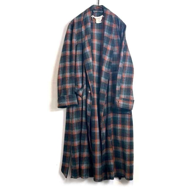 [roytex] Vintage Wool Gown [1960s-] Vintage Plaid Robe