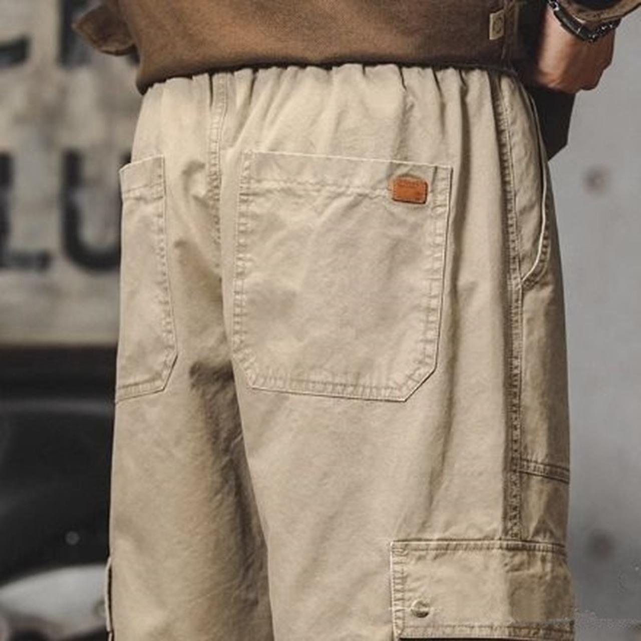 Military-style 6-pocket wide-leg cargo pants ◇2color H0601