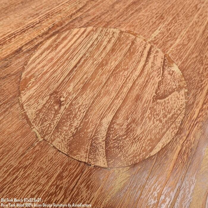 厚さ14cm!! オールドチーク無垢材 極厚一枚板スツール 57cm ベンチ