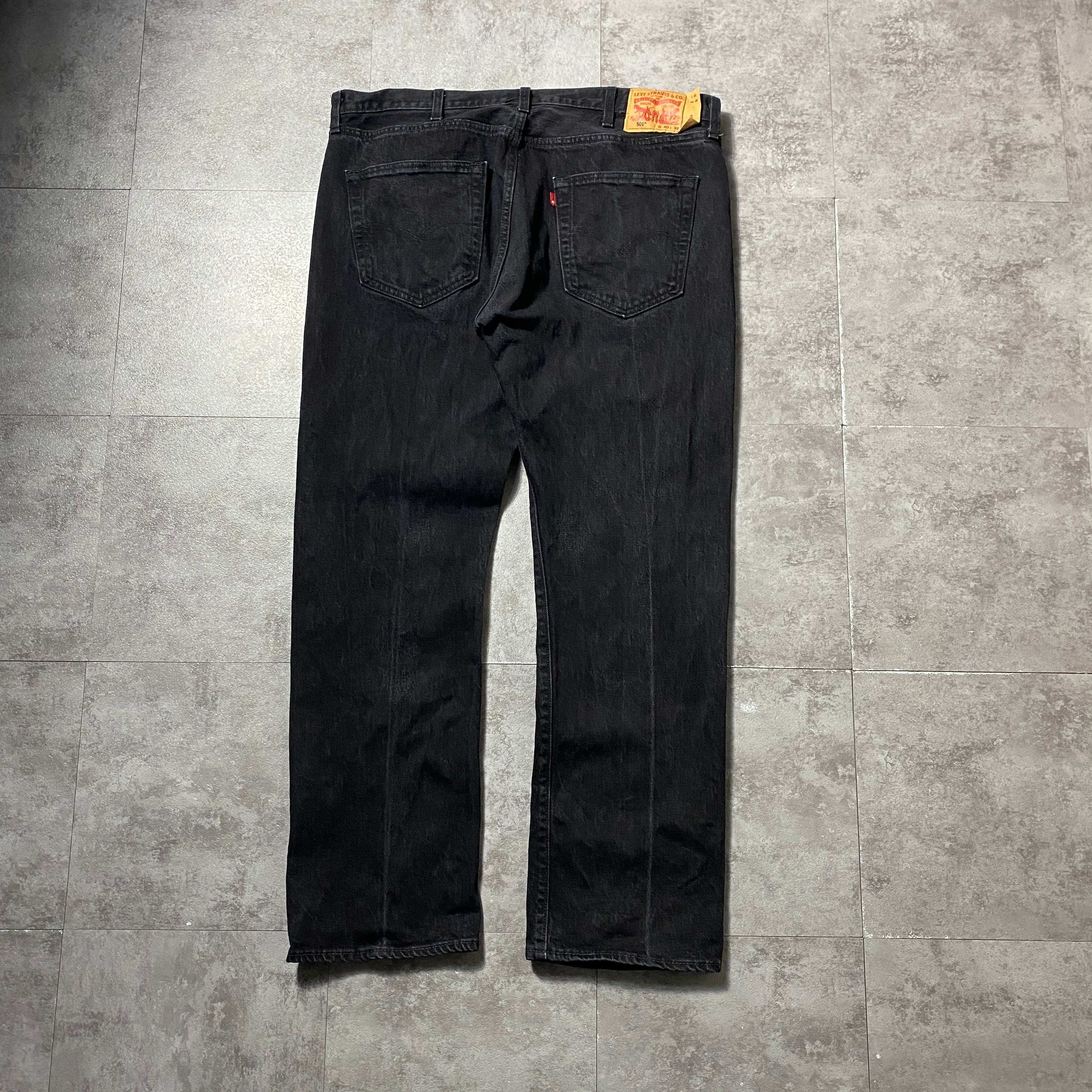 4枚リーバイス501 フェードブラックデニム　ストレートジーンズW40 L32 W40 L32】Levis 501 リーバイス ボタンフライ ストレート ブラック