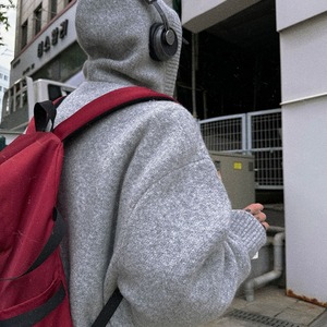 ルーズニットグレーフーディー　1056