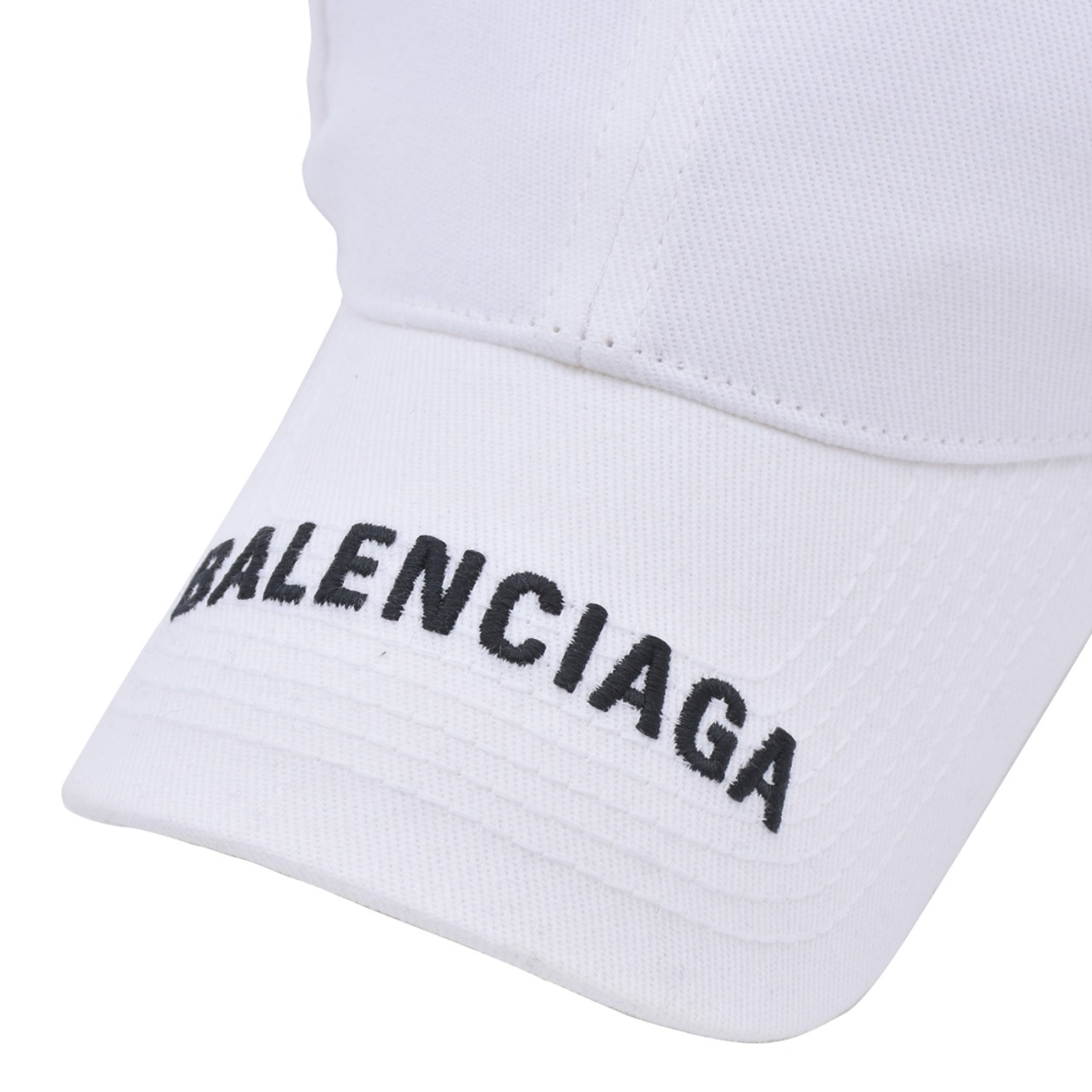 BALENCIAGA  HAT LOGO VISOR CAP  WHITEBLACK - 4