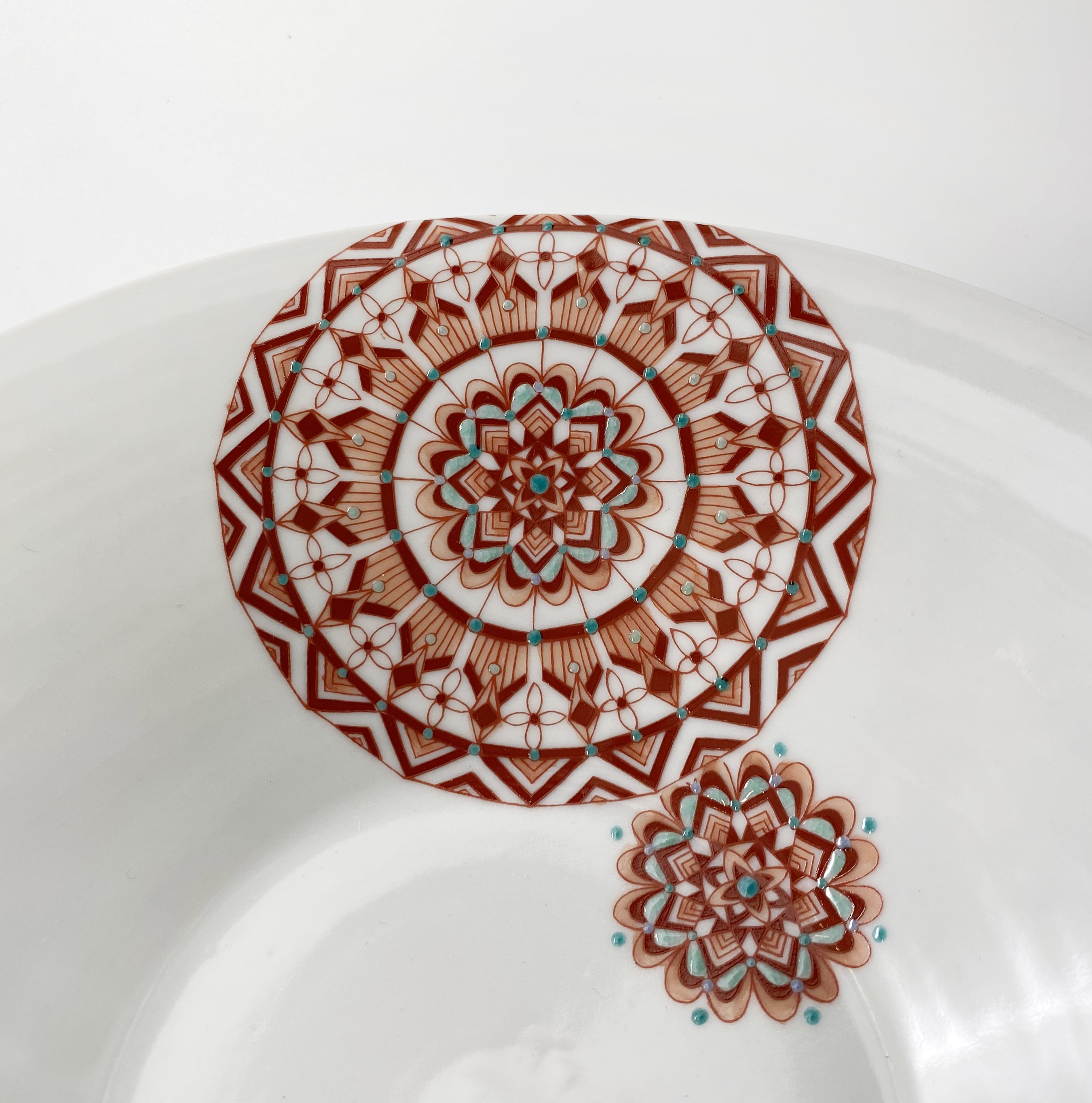 九谷焼 大志窯】赤絵丸紋7寸鉢 | 九谷焼 大志窯