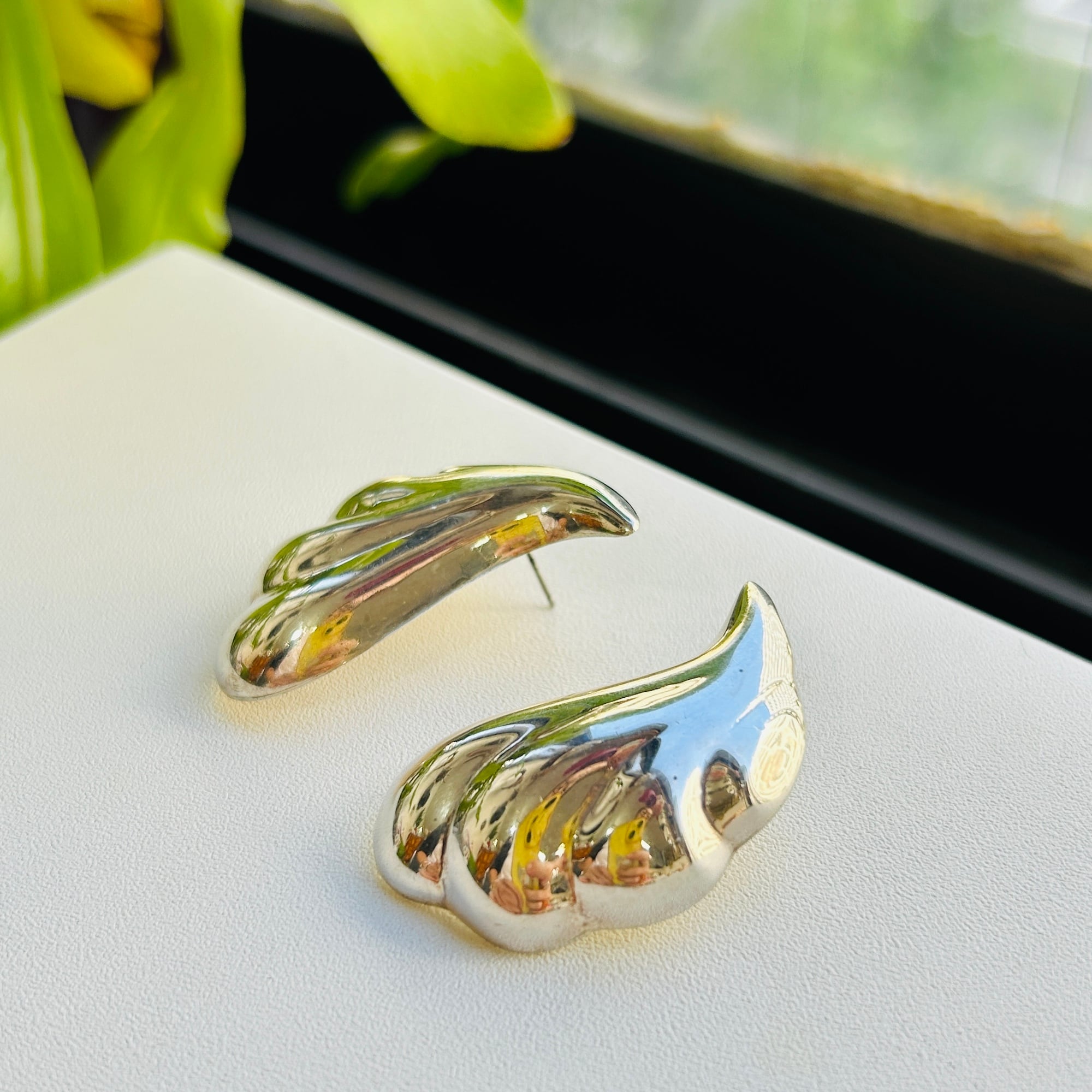 Mexico シルバー925 Puffyシェルピアス | Milo Antiques & Vintage