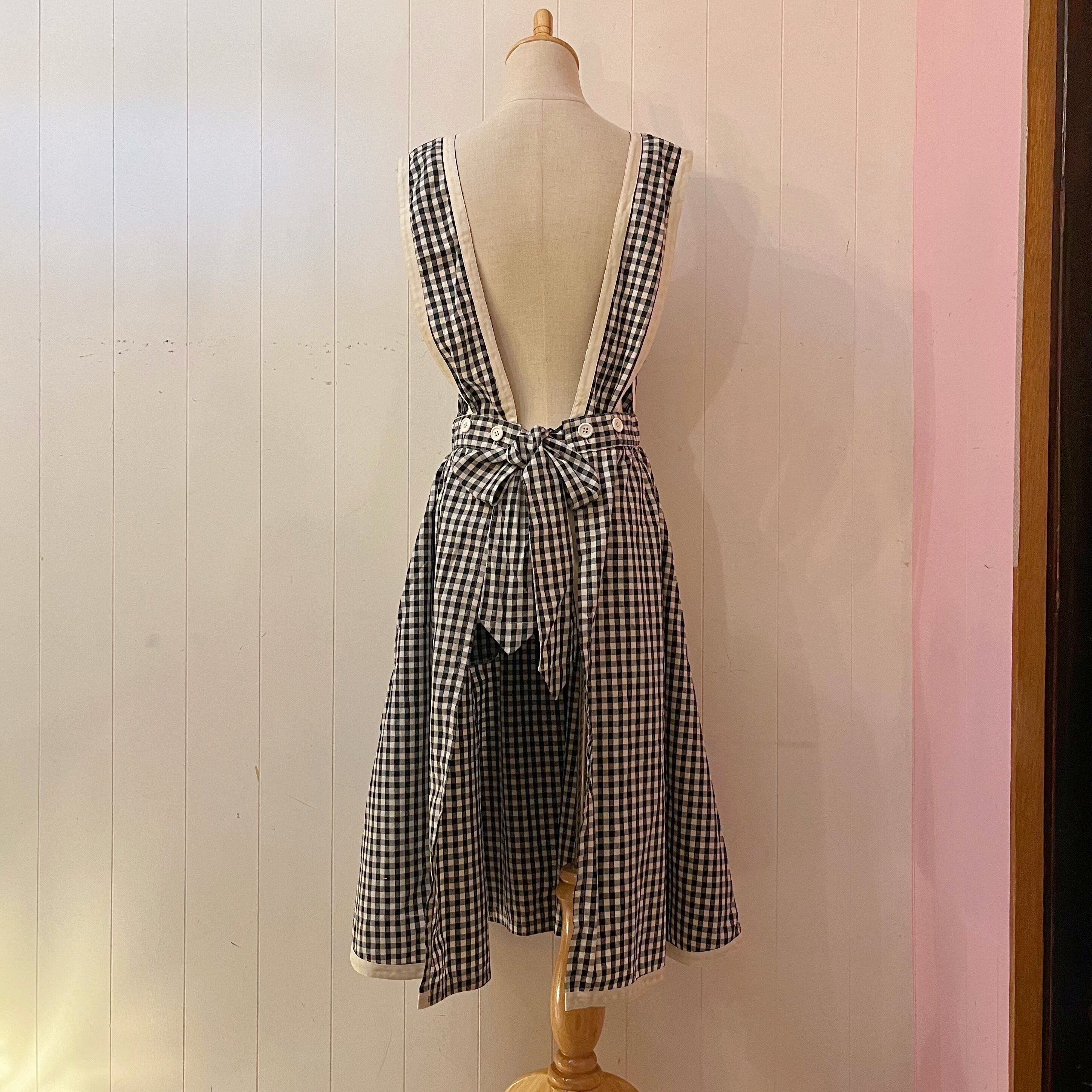 gingham check ribbon one-piece