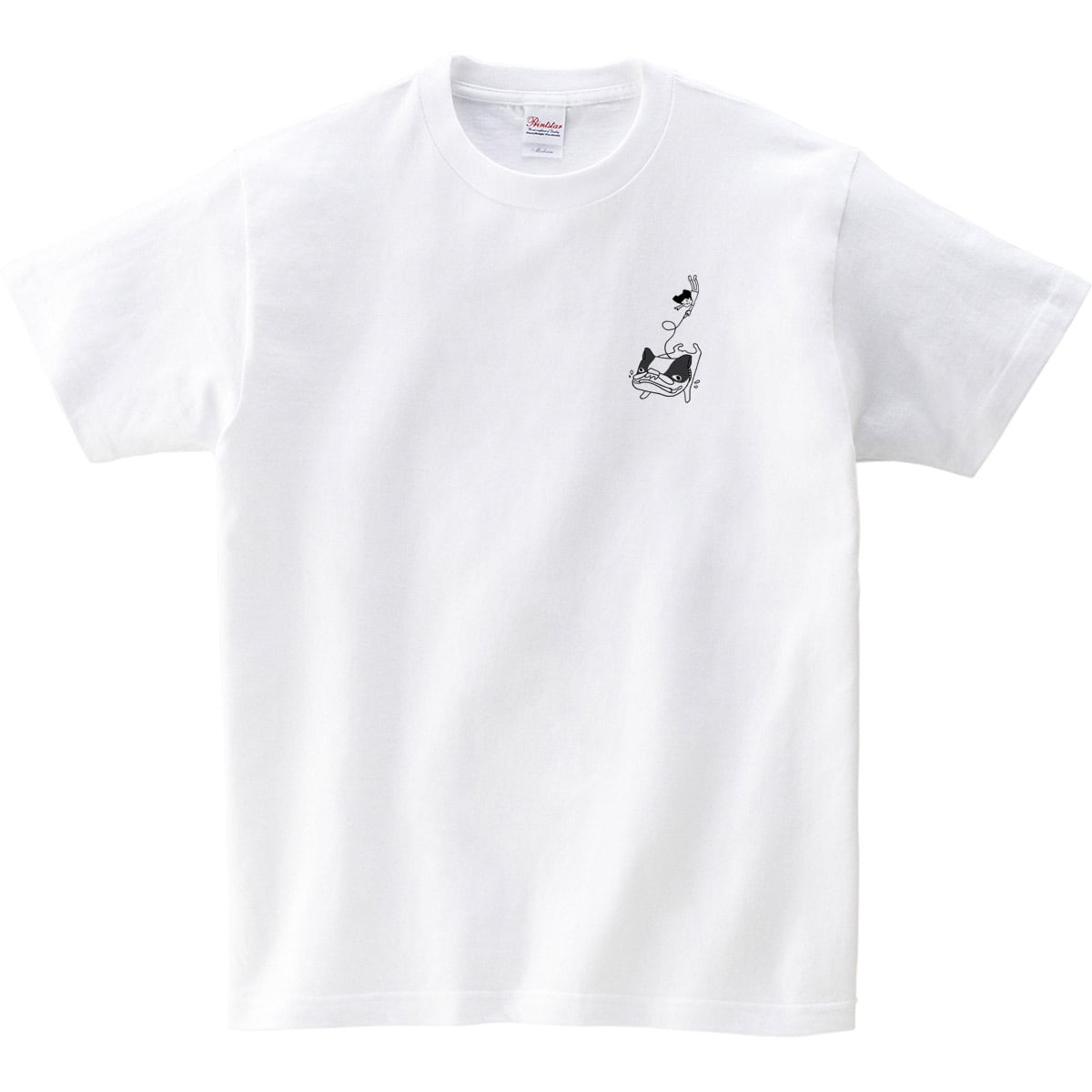 犬と飼い主 爆走するフレブル Tシャツ dog56 犬 ブヒ フレンチブルドッグ 服 ゆるい イラスト おもしろ Tシャツ