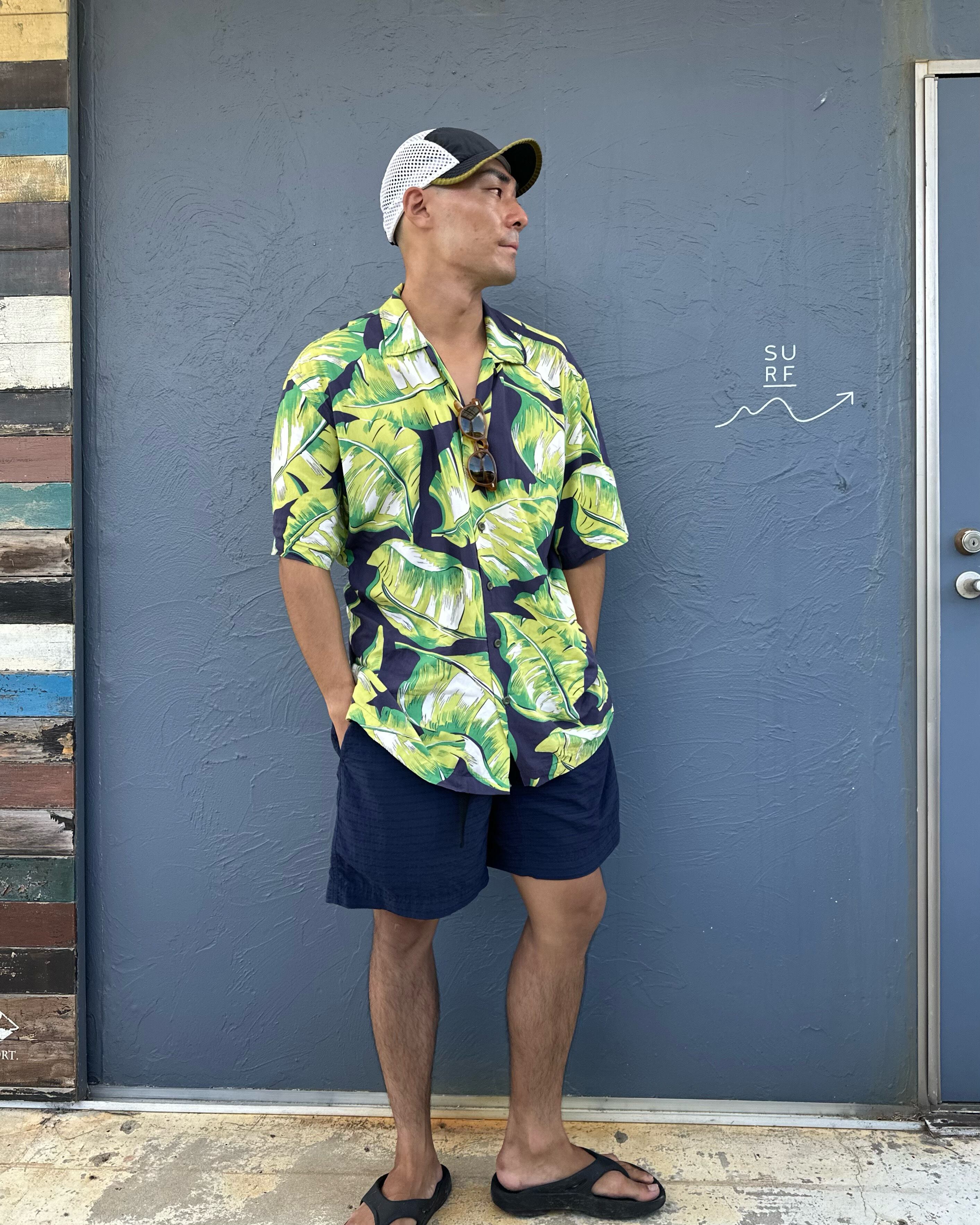 極美品 L レーヨン Clayton ポロラルフローレン 総柄 半袖開襟シャツ  