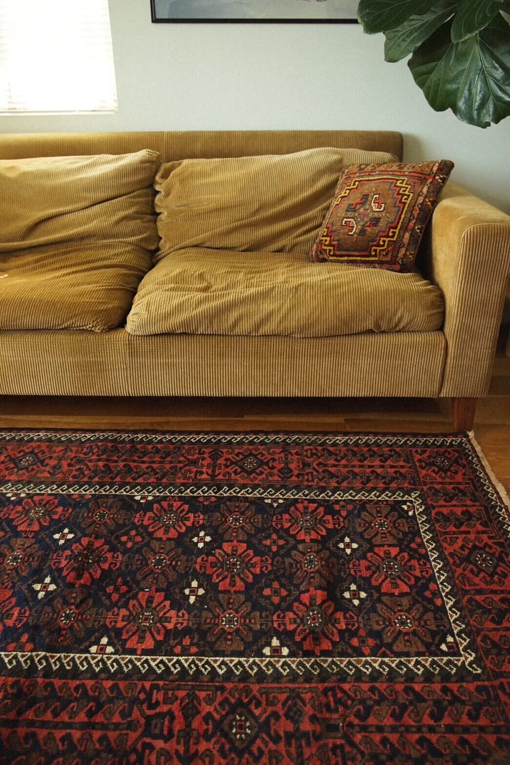 910 -Semi Antique Baluch Mina Khani rug