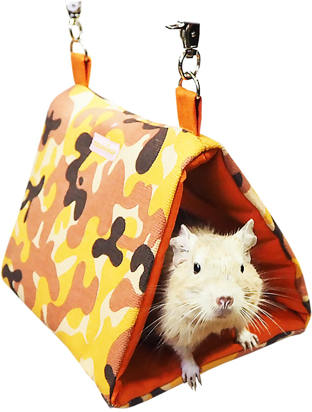 【小動物用品】デグーのトンネル　迷彩オレンジ