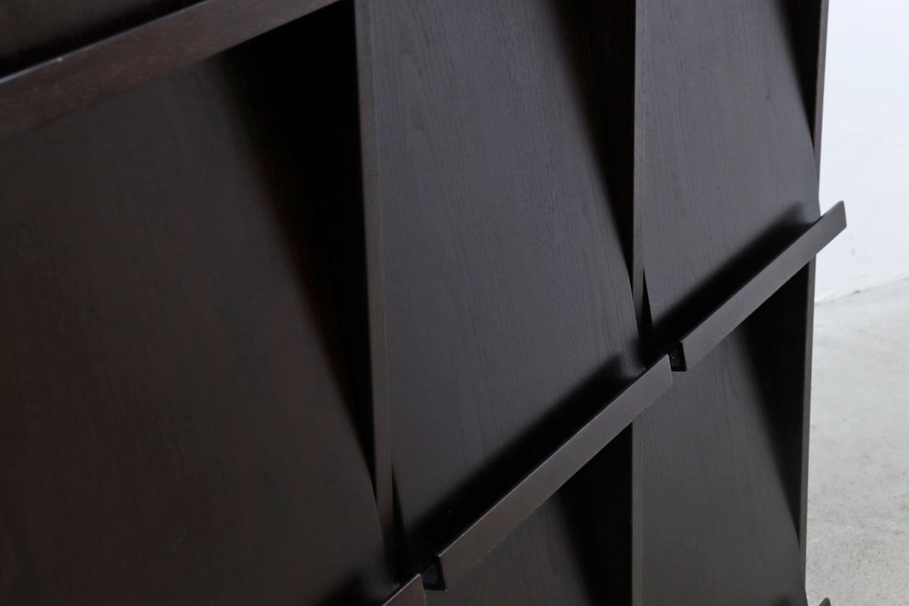 商談中 タモ材 フラップ キャビネット マガジン レコードラック サイド