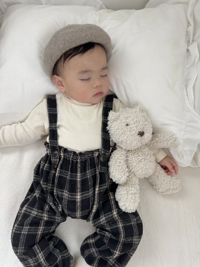 即納⌇check suspender pants / mimimarket