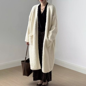 textured long cardigan 14157