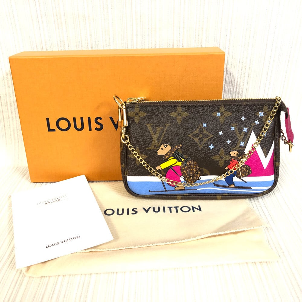 美品　LOUISVUITTON　ルイヴィトン　ミニ・ポシェット・アクセソワール　Ｍ67769　スキーベア　モノグラム　ホリデイコレクション