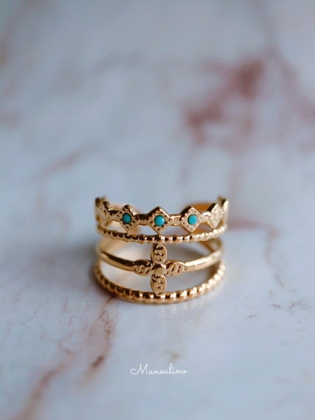 Turquoise×Cross ring(ターコイズ×クロスリング、指輪)
