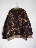 1990‘s Made in Nepal Tarc Handknits Patterned Wool Knit Cardigan