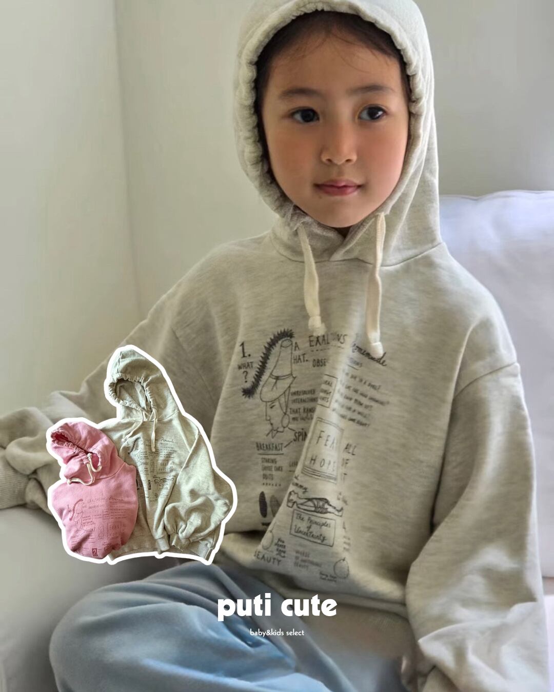 80-140 ꒰ 予約 ꒱ Sketch hoodie / bonbonbutik ⸝⋆