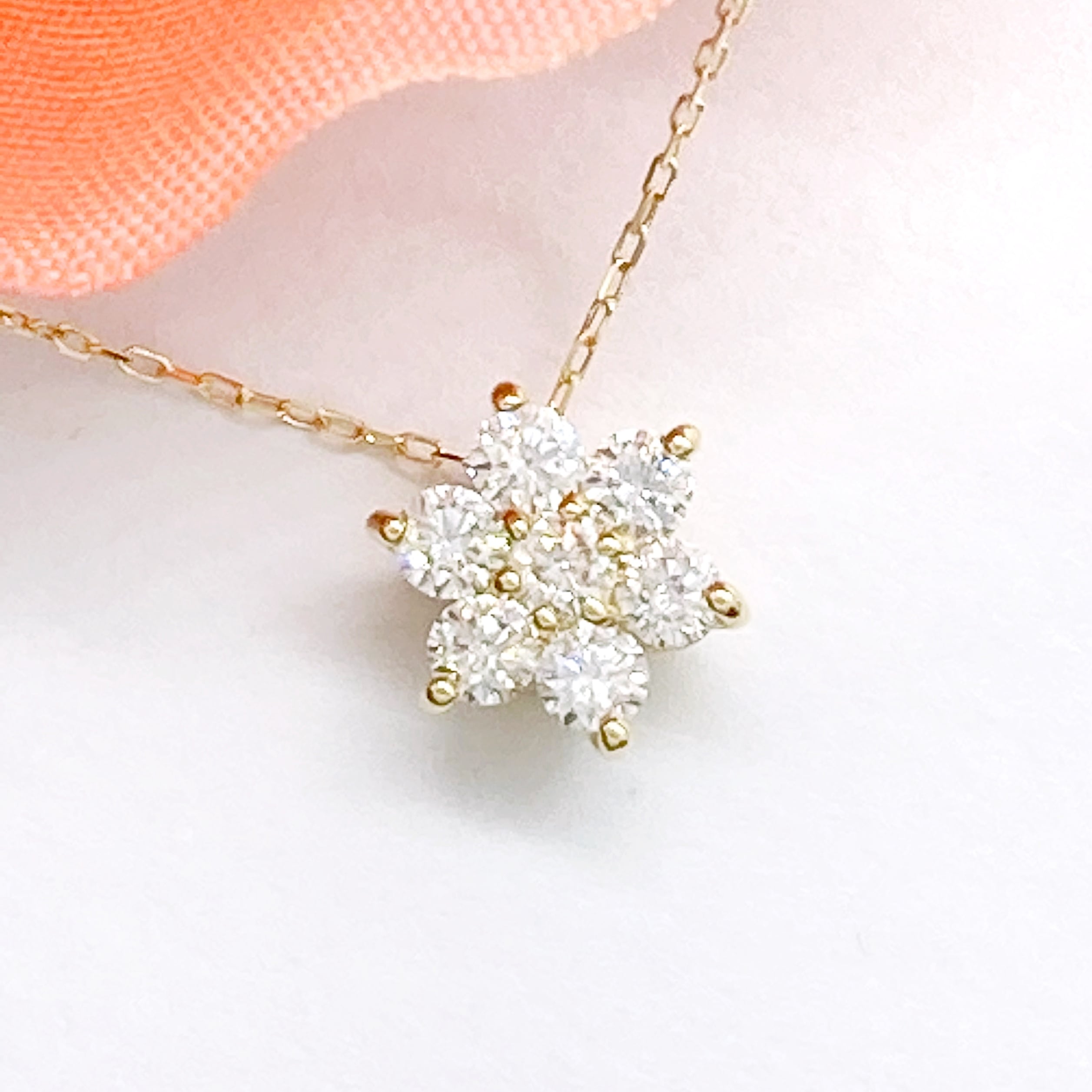 ダイヤモンド ネックレス 0.3ct フラワー K18YG | ＊cuisine fleurie