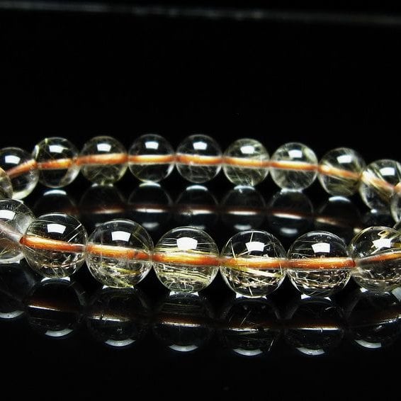 ルチルクォーツ ブレスレット 9mm タイチンルチル ブレスレット メール便可 [M便 1/10] 111-49153