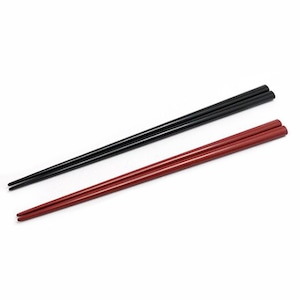 上塗り楕円箸 黒/本朱・TOP COATED OVAL CHOPSTICKS　Black/Reddish vermillion