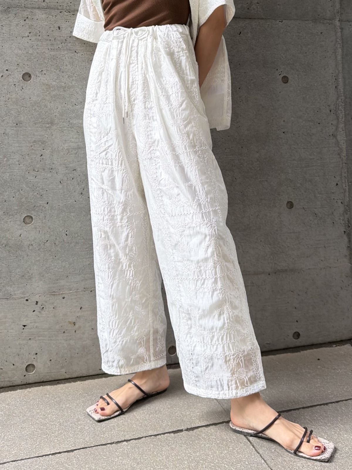 LACE PATCHWORK SHEER PANTS(レースパッチワークシアーパンツ)【3726309】select by Bab