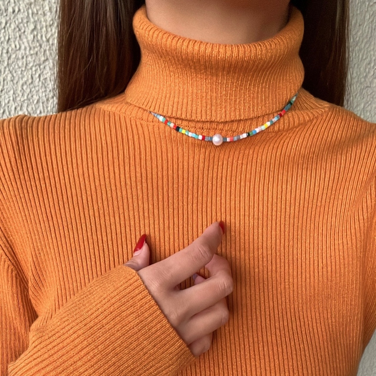 カラフル ビーズネックレス［GKN055］