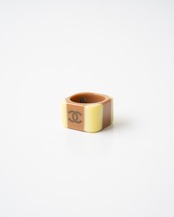 〈CHANEL〉CC Mark Bicolor Square Ring 2001AW