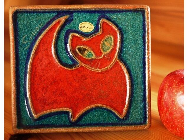 デンマーク SOHOLM ネコ陶板 Joseph Simon