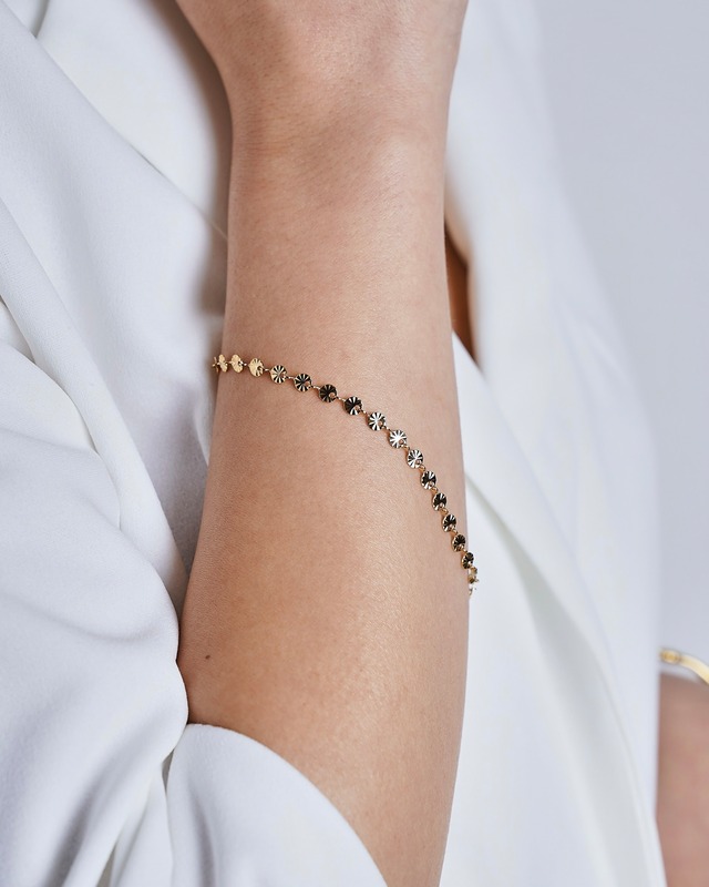 316L petal chain bracelet［GOLD］#b86
