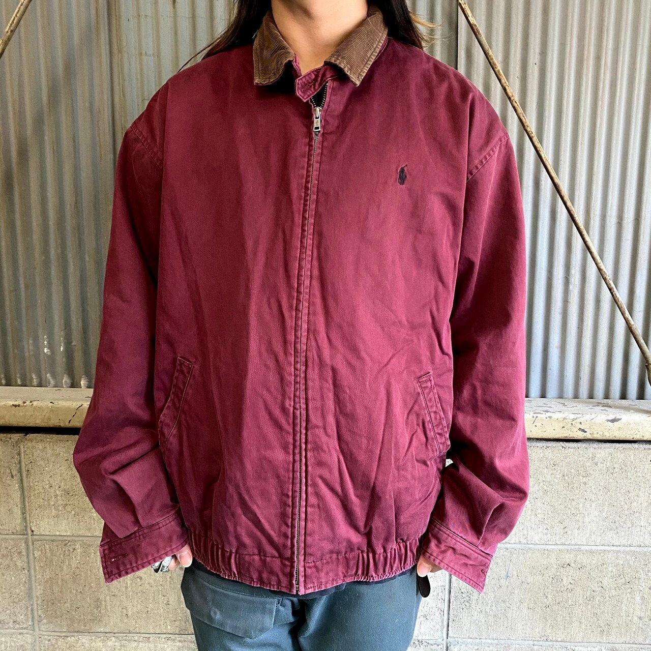 ポロバイラルフローレン スイングトップ メンズL 古着 Polo by Ralph 