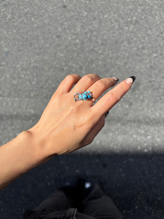 Christian Dior / vintage "D" turquoise ring.