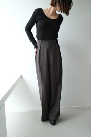 POLY-TWILL TUCK PANTS ポリツイル タックパンツ　Gray
