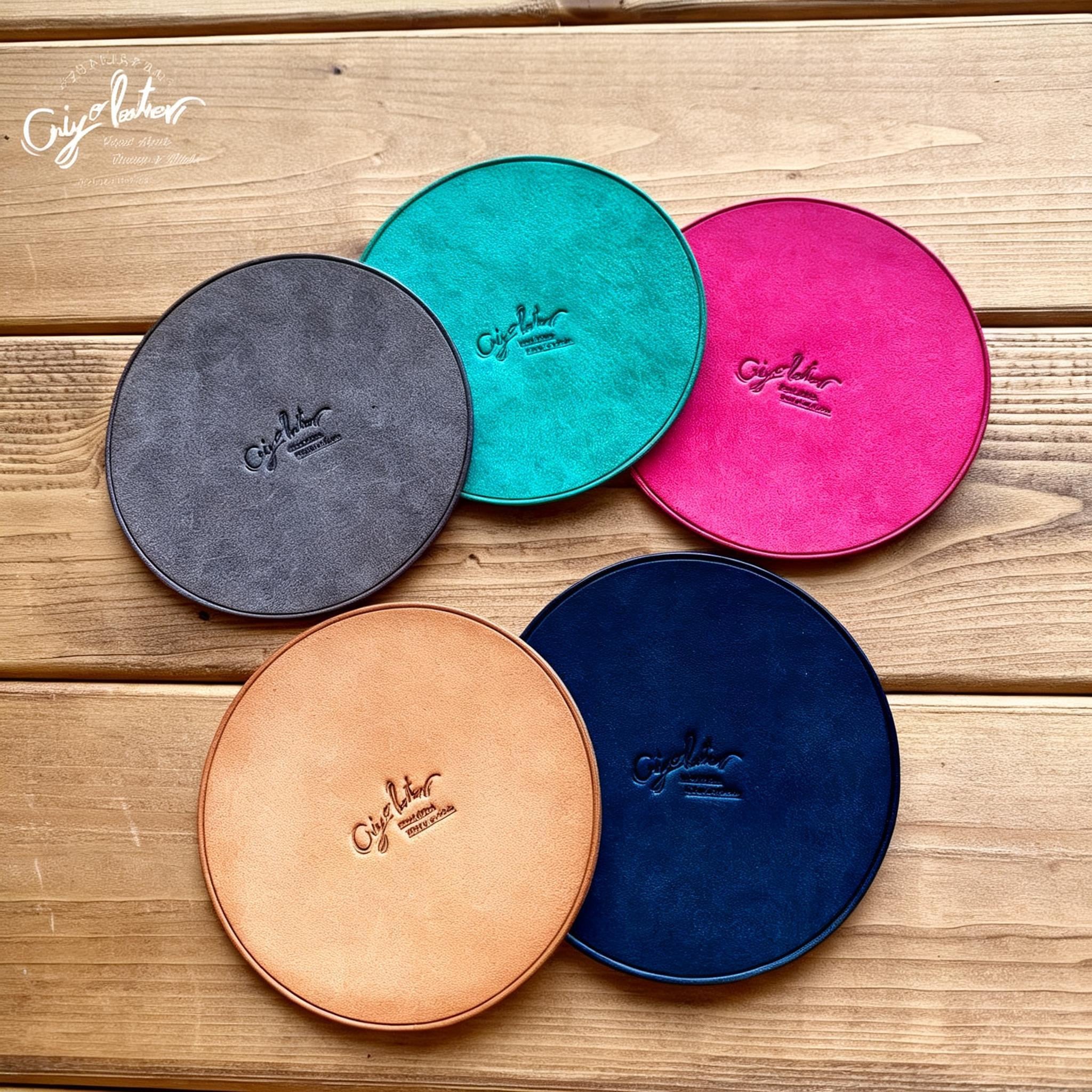 【希少】リリースクオリティ　BLISS真鍮レザーコースター 1枚革のレザーコースター | chiyo leather