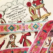 France vintage 200x2.4c 幾何学の宝石花とジャガードリボン